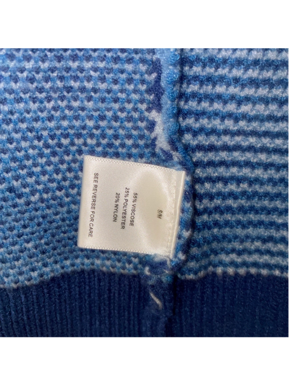 Steady Hands Aquarius Zodiac Blue Swirl Cardigan Sweater Size Small Medium - Picture 4 of 5